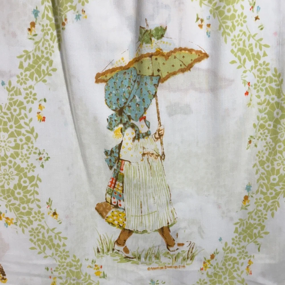Vintage 1970’s Style Fabric holly hobbie Umbrella Design full flat‎ box T